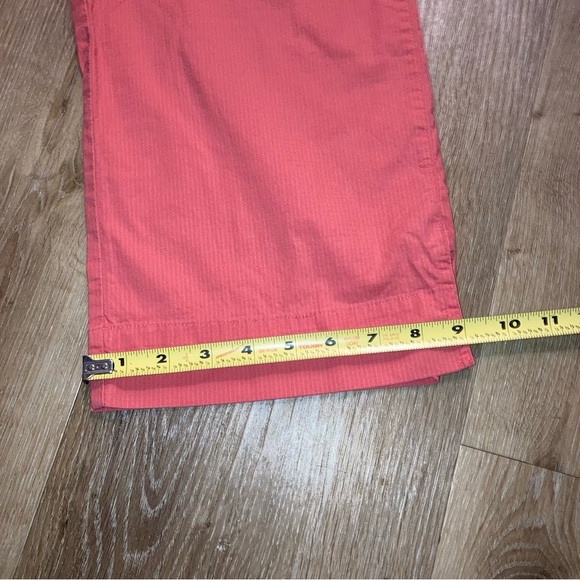 Chico's Women Size 1 (8) Cotton Crop Coral Orange Pant Lightweight |Beach Boho - Picture 12 of 15